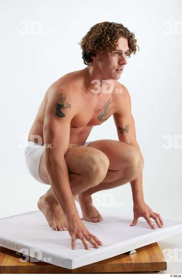 Man White Athletic Male Studio Poses