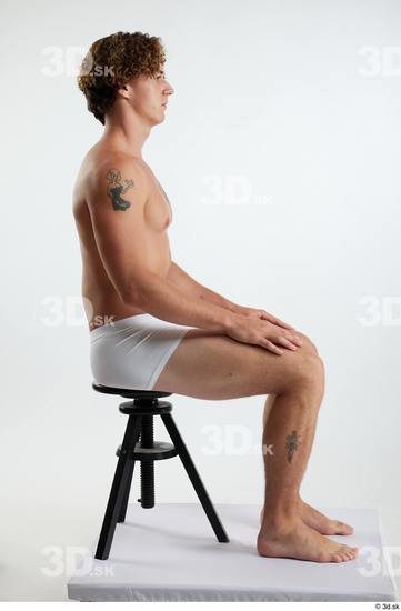 Man White Athletic Male Studio Poses