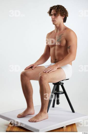 Man White Athletic Male Studio Poses