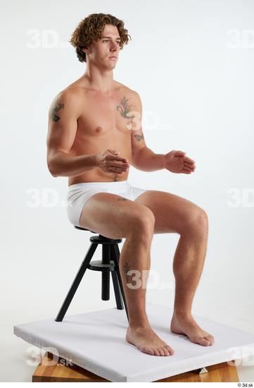 Man White Athletic Male Studio Poses