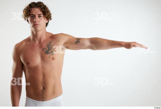 Man White Athletic Male Studio Poses