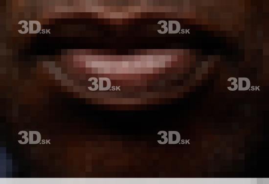 Face Mouth Skin Man Black Chubby Wrinkles Bald Studio photo references