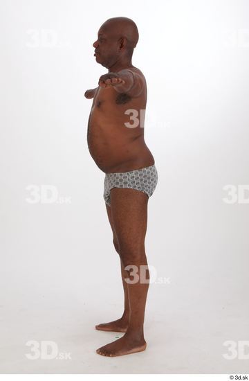 Whole Body Man T poses Black Chubby Street photo references