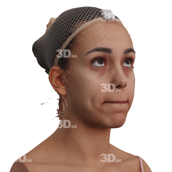 Head Woman 3D Phonemes And Emotions Hispanic