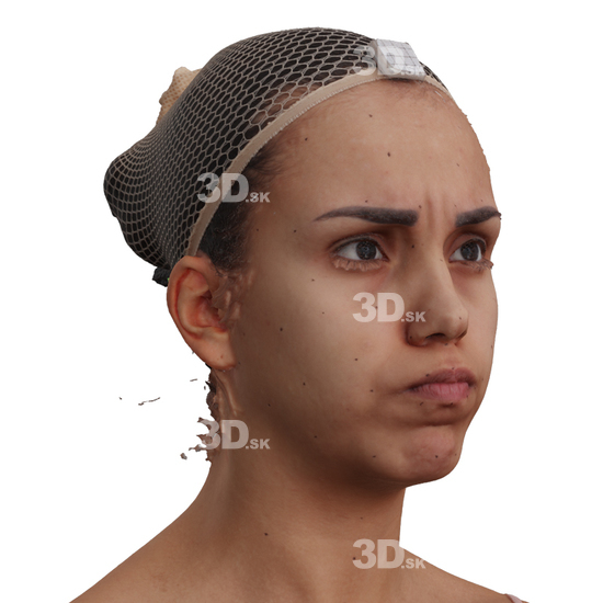 Head Woman 3D Phonemes And Emotions Hispanic