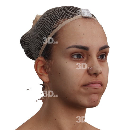 Head Woman 3D Phonemes And Emotions Hispanic