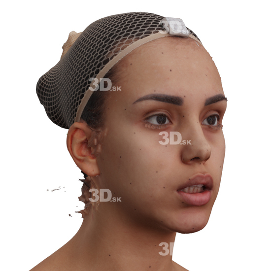 Head Woman 3D Phonemes And Emotions Hispanic