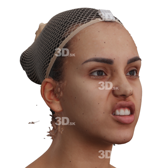 Head Woman 3D Phonemes And Emotions Hispanic