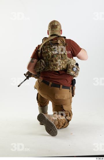 Whole Body Weapons-Rifle Man Pose with machine rifle White Army Athletic Bearded Studio photo references