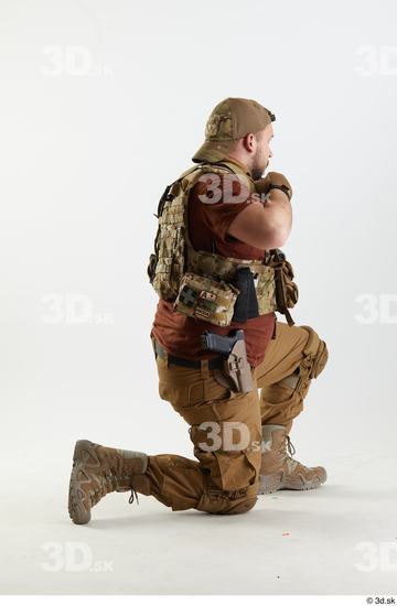 Whole Body Weapons-Rifle Man Pose with machine rifle White Army Athletic Bearded Studio photo references