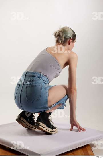 Woman White Slim Female Studio Poses