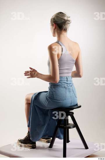 Woman White Slim Female Studio Poses