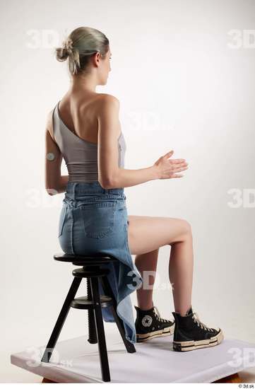 Woman White Slim Female Studio Poses