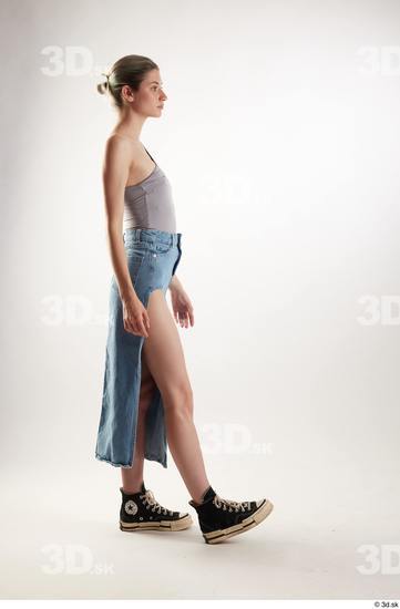 Woman White Slim Female Studio Poses