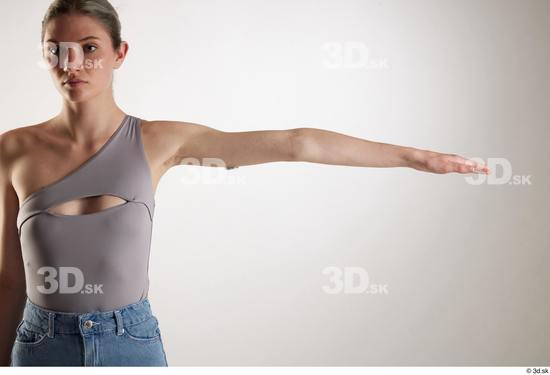 Woman White Slim Female Studio Poses