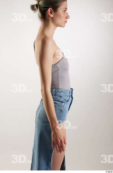 Woman White Slim Female Studio Poses