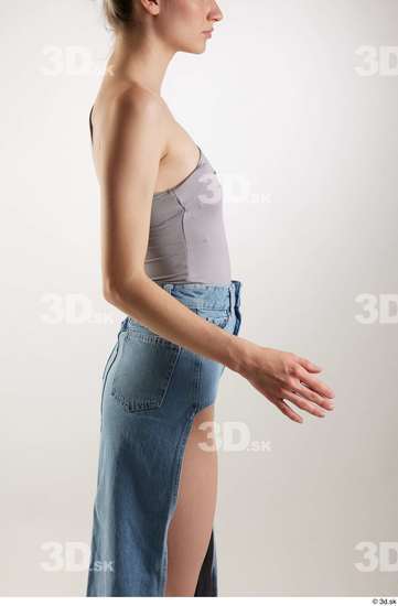 Woman White Slim Female Studio Poses