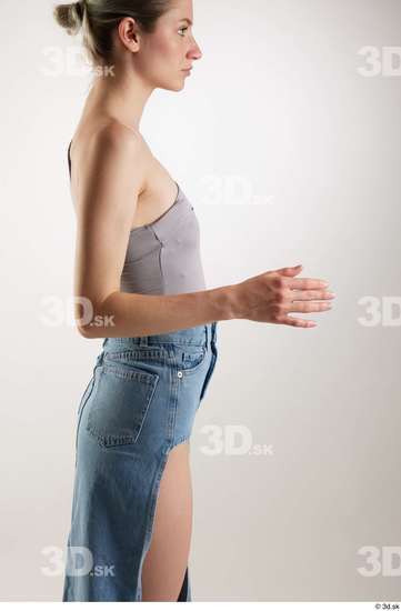 Woman White Slim Female Studio Poses