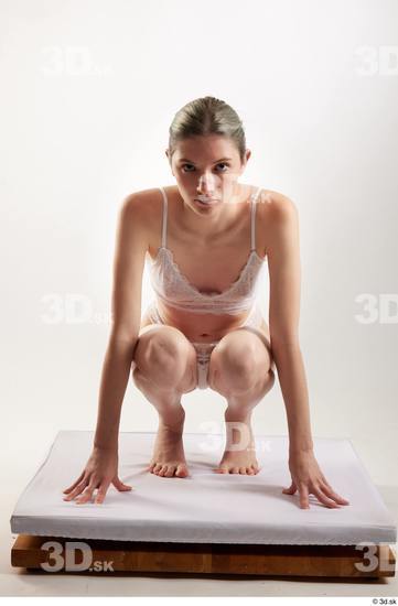 Woman White Slim Female Studio Poses