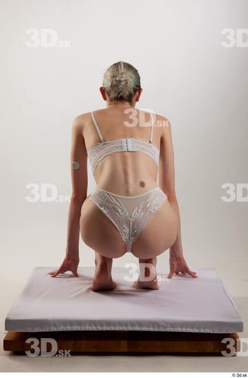 Woman White Slim Female Studio Poses