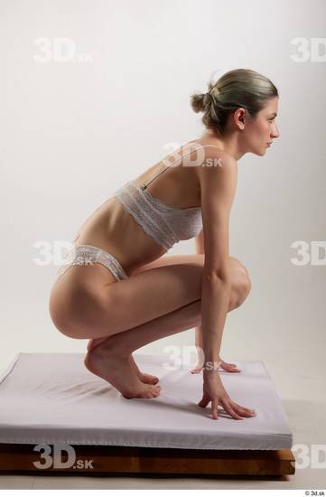 Woman White Slim Female Studio Poses