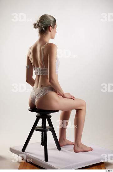 Woman White Slim Female Studio Poses