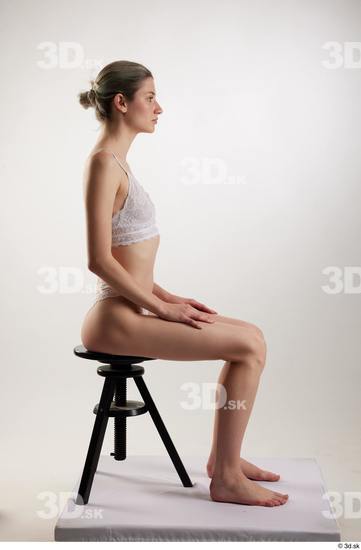 Woman White Slim Female Studio Poses