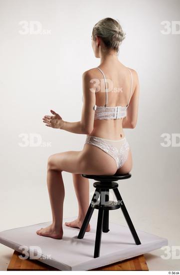 Woman White Slim Female Studio Poses