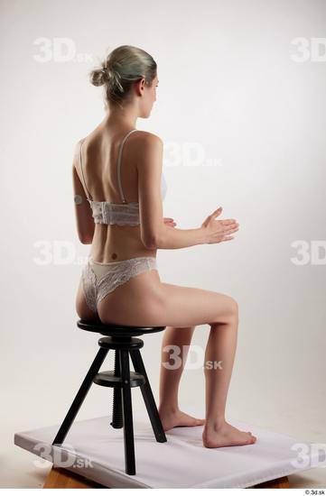 Woman White Slim Female Studio Poses