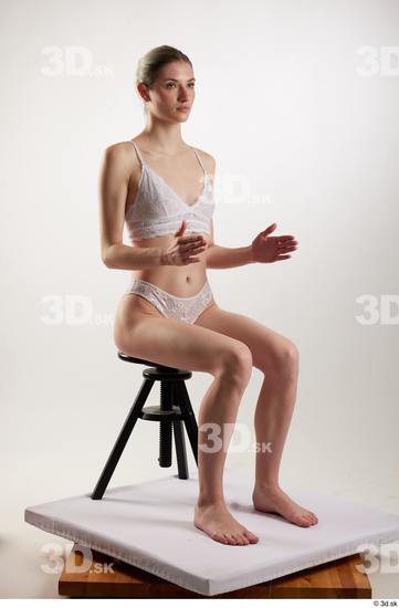 Woman White Slim Female Studio Poses