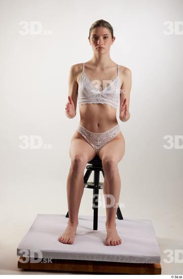 Woman White Slim Female Studio Poses