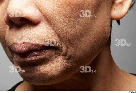 Face Mouth Nose Cheek Ear Skin Woman Asian Slim Wrinkles Studio photo references