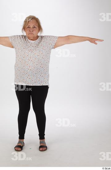 Whole Body Woman T poses Chubby Street photo references