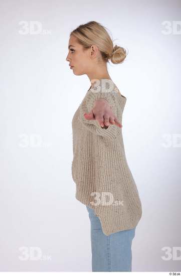 Upper Body Woman White Casual Slim Street photo references