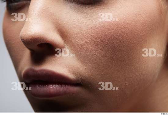 Face Mouth Nose Cheek Skin Woman White Slim Studio photo references