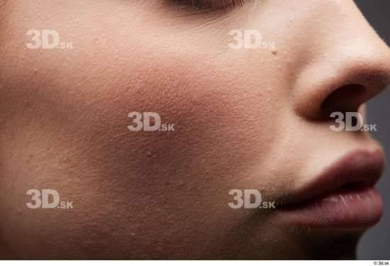 Face Mouth Nose Cheek Skin Woman White Slim Studio photo references