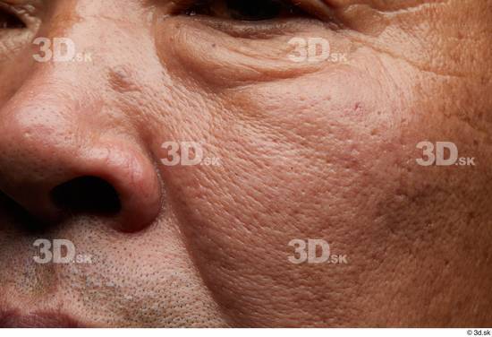 Face Nose Cheek Skin Man Asian Overweight Wrinkles Studio photo references