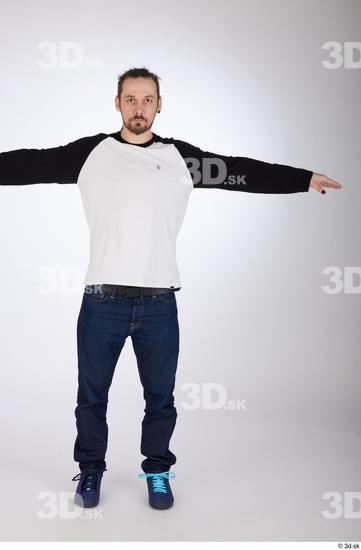 Whole Body Man T poses White Casual Slim Street photo references