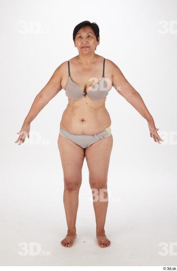 Whole Body Woman Asian Chubby Street photo references