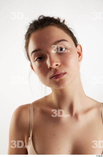 Woman White Slim Female Studio Poses