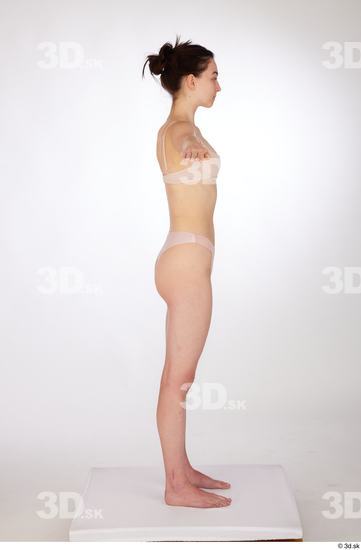 Woman White Slim Female Studio Poses