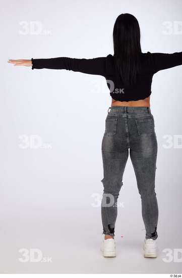 Whole Body Woman T poses White Casual Slim Street photo references