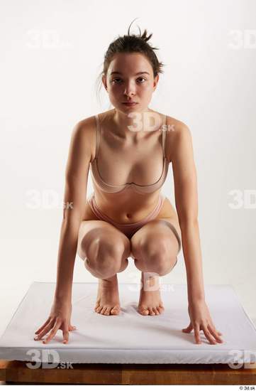 Woman White Slim Female Studio Poses