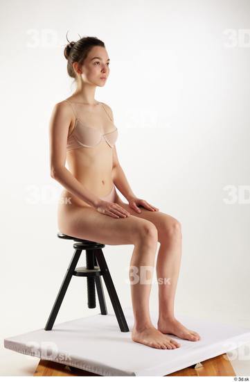 Woman White Slim Female Studio Poses