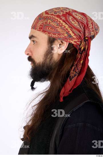 Head Hair Man White Slim Scarf Street photo references