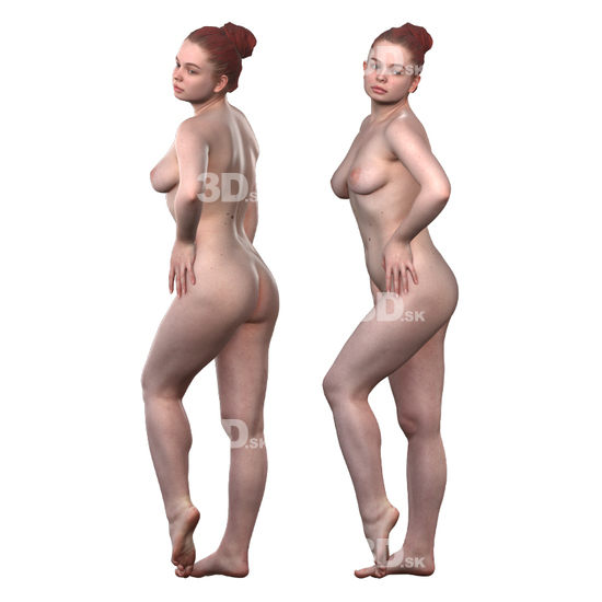 Whole Body Woman White 3D Cleaned Bodies