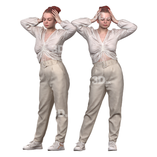 Whole Body Woman White 3D Cleaned Bodies