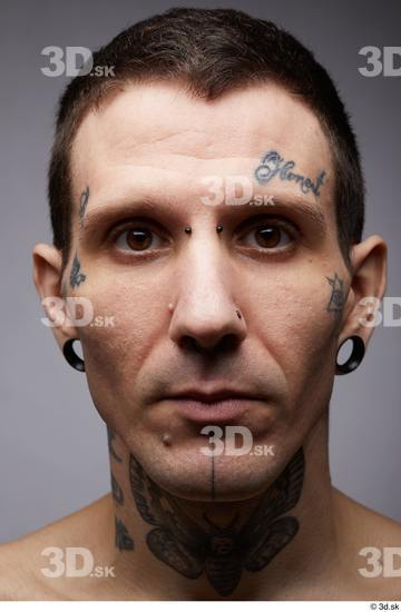 Face Man White Tattoo Slim Studio photo references