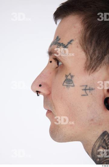 Nose Man White Tattoo Casual Slim Street photo references