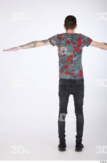 Whole Body Man T poses White Tattoo Casual Slim Street photo references